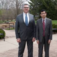 Award winners pose for picture (outdoors)